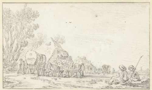 Dorpsgezicht by Jan van Goyen, drawing, 1631