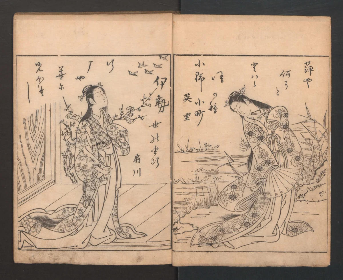 Picture Book: Flowers Yet to be Picked (Ehon Suetsumuhana) 絵本末摘花 by Nishikawa Sukenobu (西川祐信), book, 1615-1868