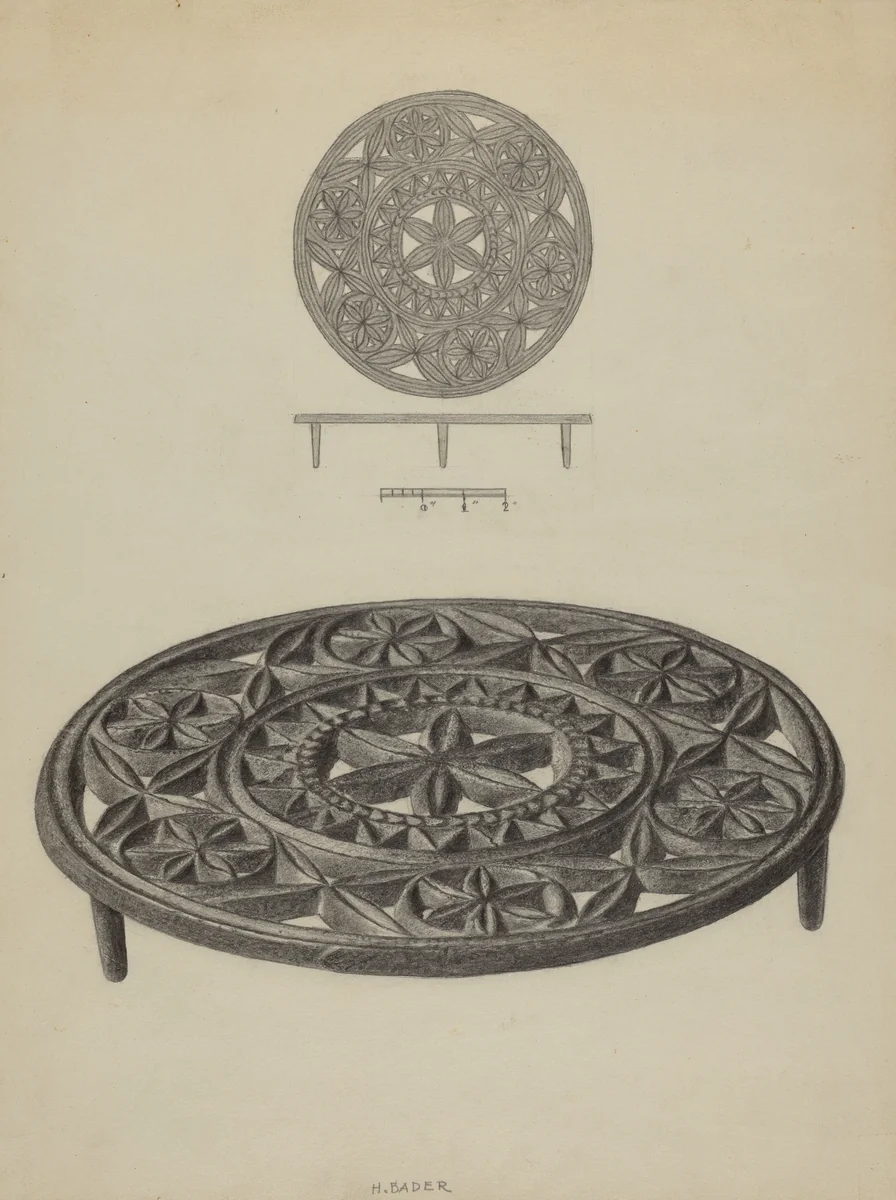 Pa. German Trivet by Herman Bader, index of american design, 1938