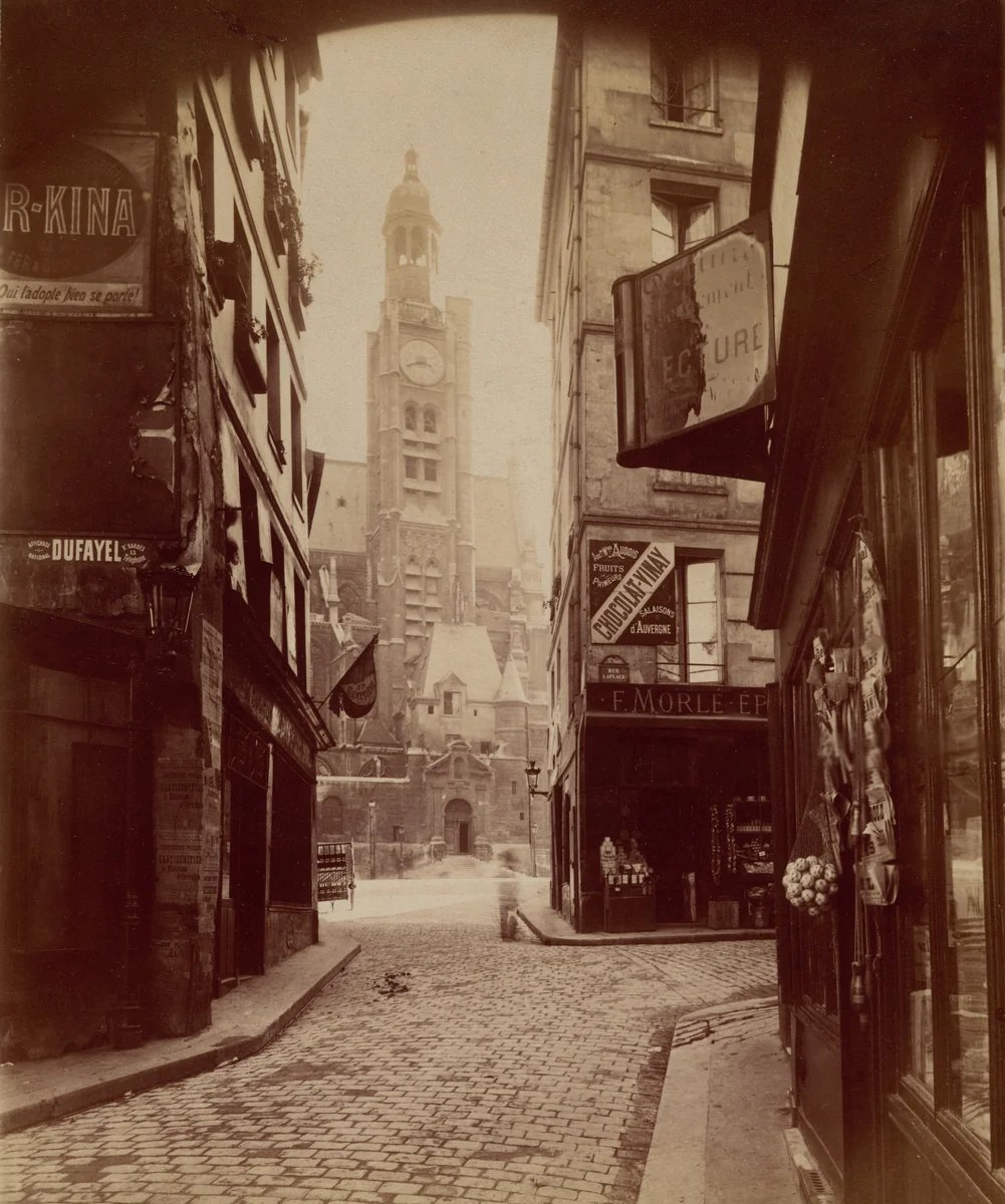 St. Étienne du Mont, rue de la Montagne Sainte Geneviève (St. Étienne du Mont, Montagne Sainte Geneviève Street) by Eugène Atget, photograph, 1898