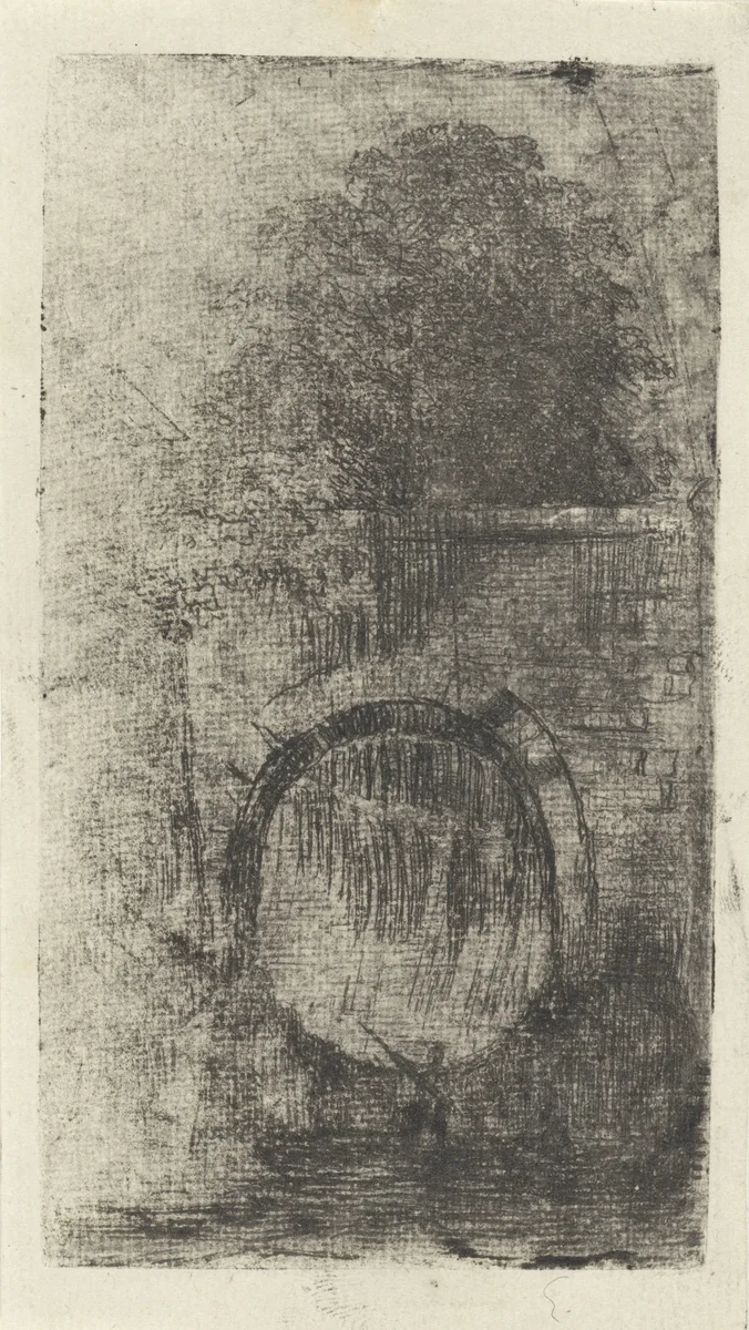 Boot voor een stenen brug by Arnoud Schaepkens, print, 1831-1904