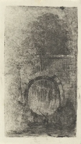 Boot voor een stenen brug by Arnoud Schaepkens, print, 1831-1904