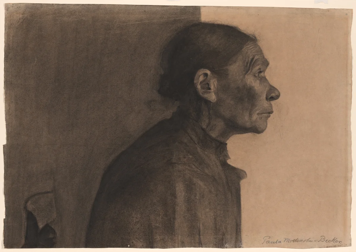 Woman in Profile, Turned Right by Paula Modersohn-Becker, drawing, 1898-1899