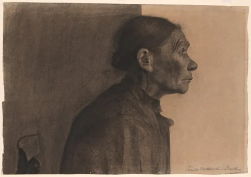 Woman in Profile, Turned Right by Paula Modersohn-Becker, drawing, 1898-1899