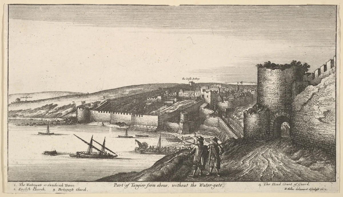 Part of Tangier from aboue, without the Water-gate, from "Views of Tangier" by Wenceslaus Hollar, print, 1670