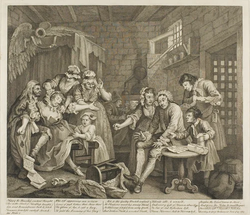 Plate Seven, from A Rake's Progress by William Hogarth, print, 1735