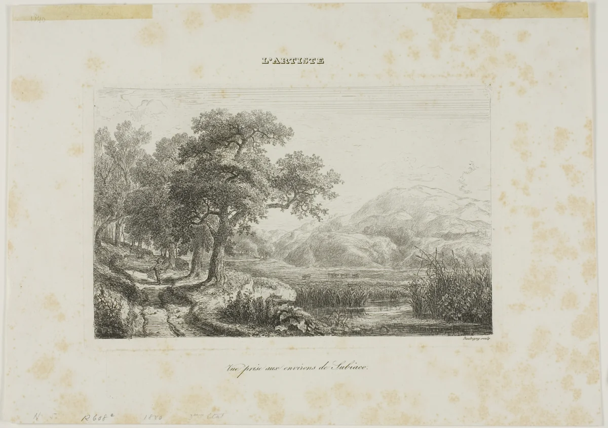 View Taken near Subiaco by Charles-François Daubigny, print, 1838