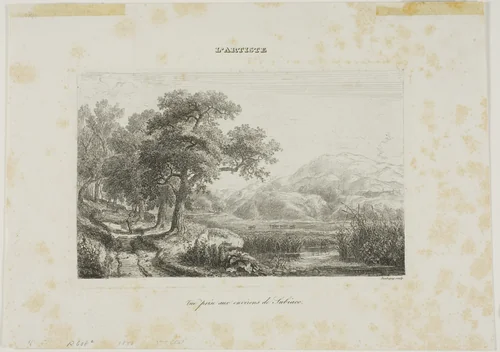 View Taken near Subiaco by Charles-François Daubigny, print, 1838
