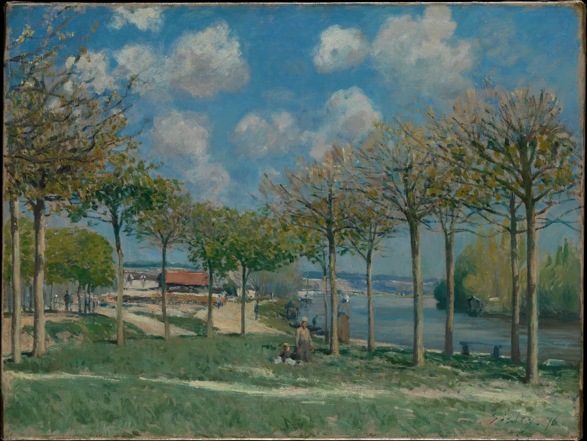 The Seine at Bougival by Alfred Sisley, painting, 1876