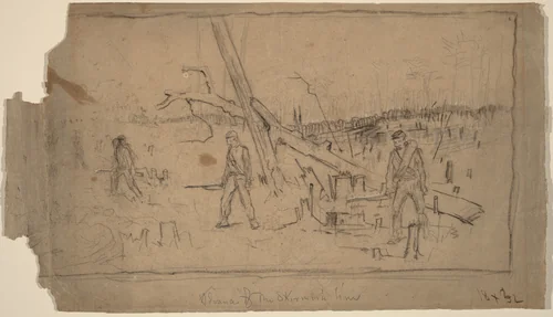 Advance of the Skirmish Line by Winslow Homer, drawing, 1864