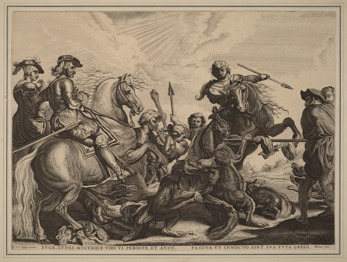 The Wolf Hunt by Willem van der Leeuw
Sir Peter Paul Rubens, print, 1603-1665