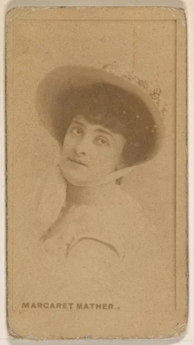 Margaret Mather, from the Actresses series (N245) issued by Kinney Brothers to promote Sweet Caporal Cigarettes by Kinney Brothers Tobacco Company, photograph, 1890
