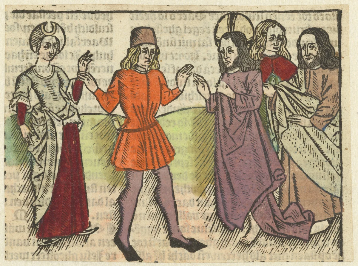 Christus predikt over scheiden by Unknown, print, 1485-1491