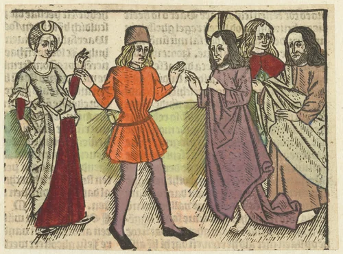 Christus predikt over scheiden by Unknown, print, 1485-1491