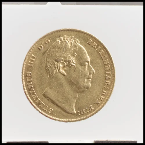 William IV sovereign by William Wyon, metalwork, 1832