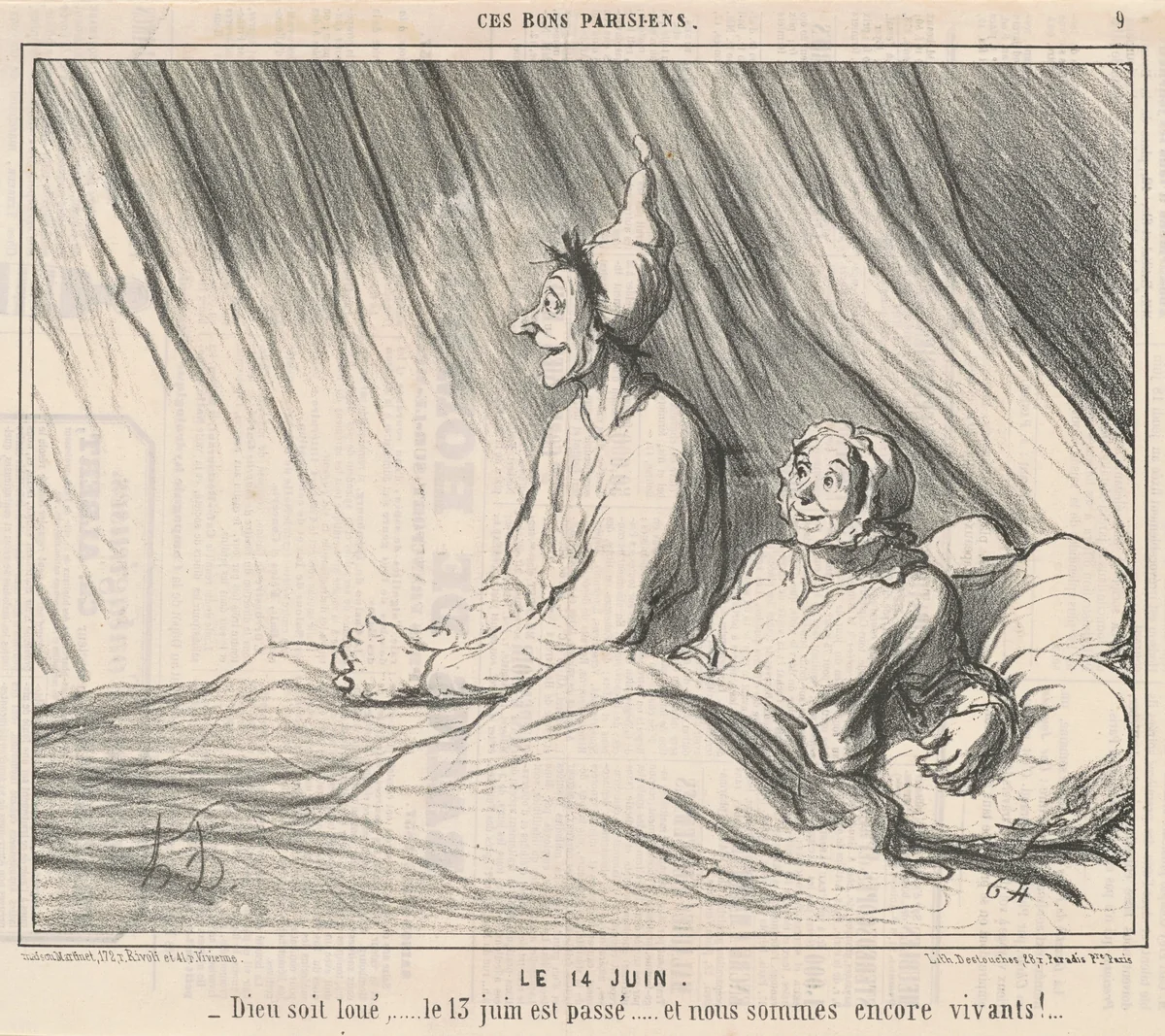 Le 14 Juin by Honoré Daumier, print, 1857