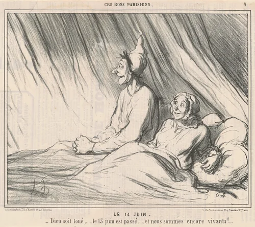 Le 14 Juin by Honoré Daumier, print, 1857