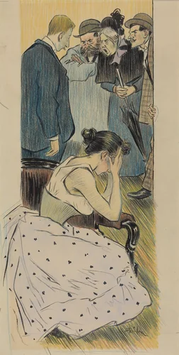 Sa famille (chanson) by Théophile Alexandre Steinlen, drawing, 1893