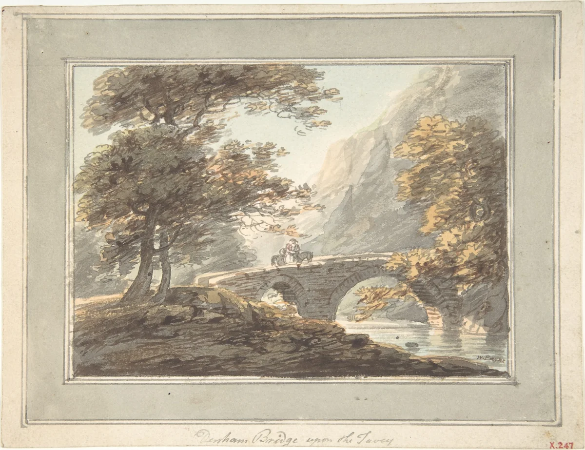 Denham Bridge upon the Tavy by William Payne, drawing, 1780-1830
