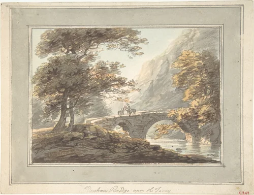 Denham Bridge upon the Tavy by William Payne, drawing, 1780-1830