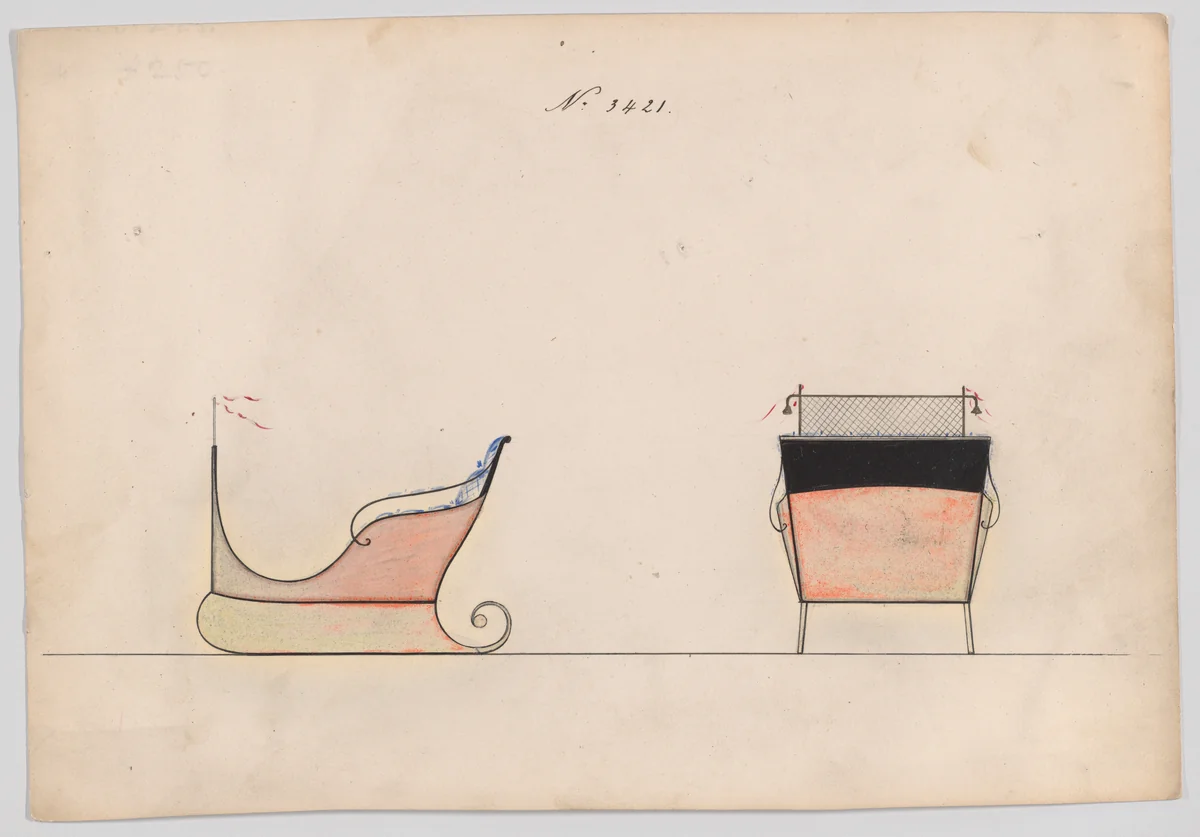 Sleigh # 3421 by Brewster & Co., drawing, 1878