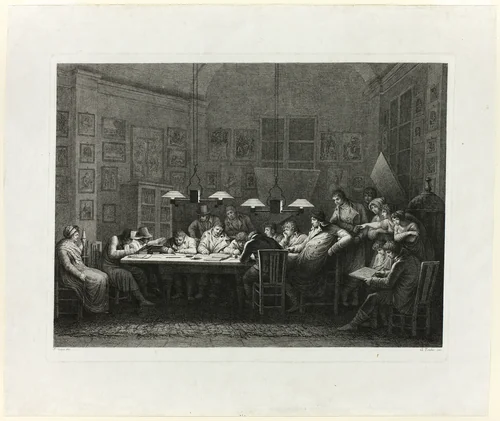 Francesco Rosaspina's Drawing School by Giulio Tomba, print, 1811
