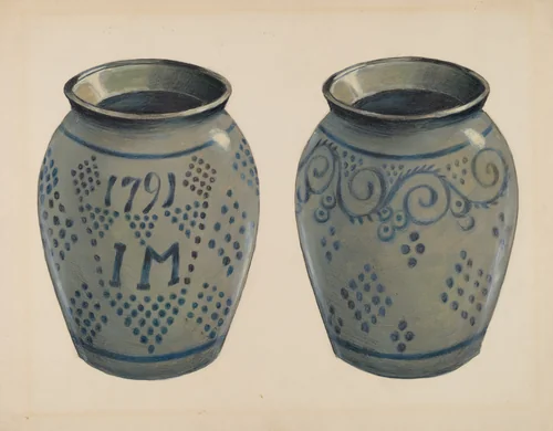 Stoneware Vase by Fred Weiss, index of american design, 1936