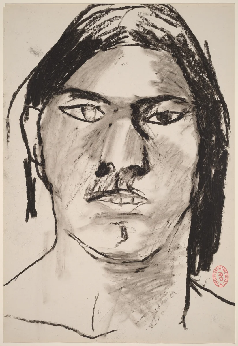 Untitled [portrait] by Richard Diebenkorn, drawing, 1955-1967