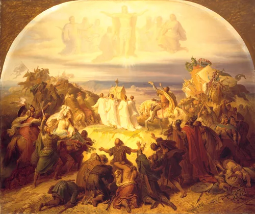 Crusaders before Jerusalem by Wilhelm von Kaulbach, painting, 1825-1874