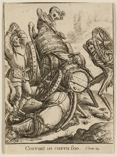 The Waggoner and Death by Wenceslaus Hollar
Hans Holbein the younger, print, 1651