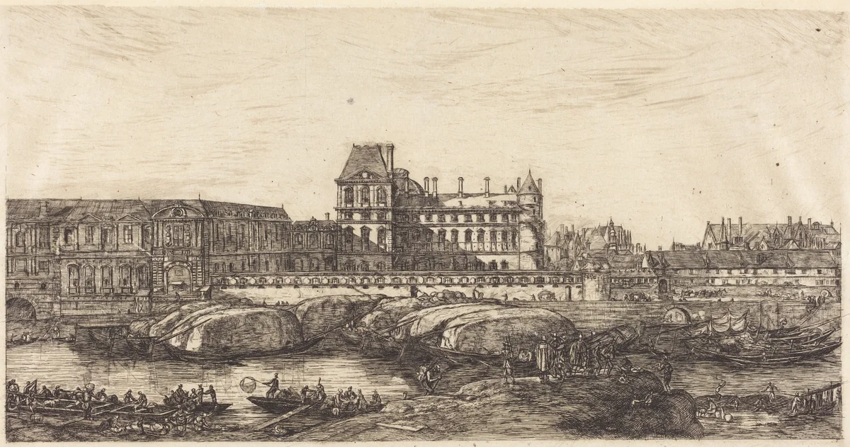 L'ancien Louvre d'après une peinture de Zeeman, 1651 (The Old Louvre, from a Painting by Zeeman, 1651) by Charles Meryon
Reinier Nooms, print, 1866