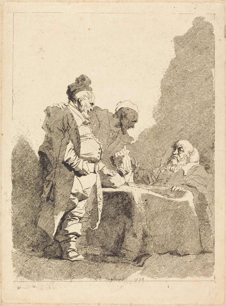 The Tax Collectors (Les traitants) by Jean Honoré Fragonard, print, 1778