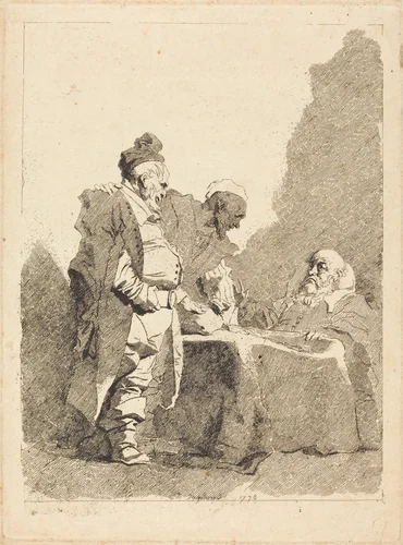The Tax Collectors (Les traitants) by Jean Honoré Fragonard, print, 1778
