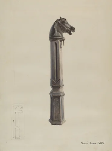 Iron Hitching Post by Samuel Fineman, index of american design, 1937