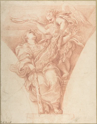 Virtue Crowned by Honor by Carlo Maratti, drawing, 1670-1676