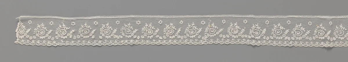 Strook applicatiekant met een rij c-vormige spiralen by anonymous, other, 1815-1825