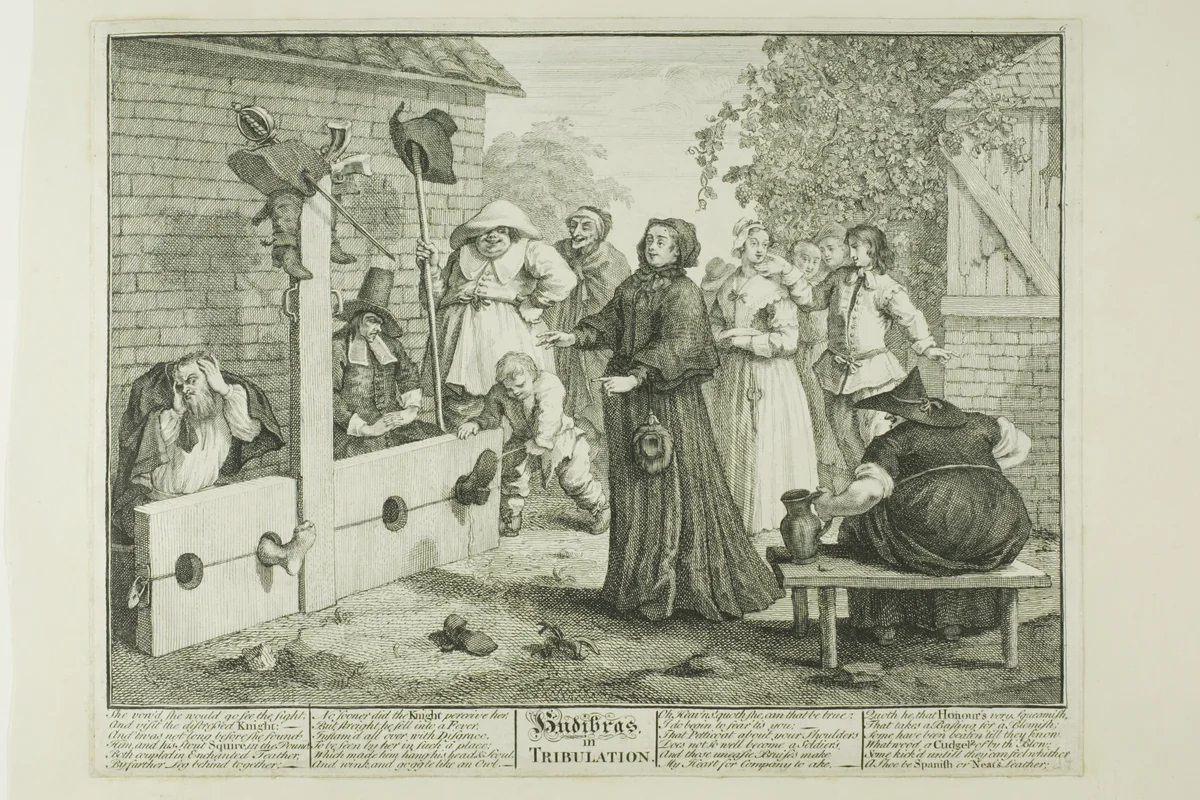 Hudibras in Tribulation, plate six from Hudibras by William Hogarth, print, 1725-1726