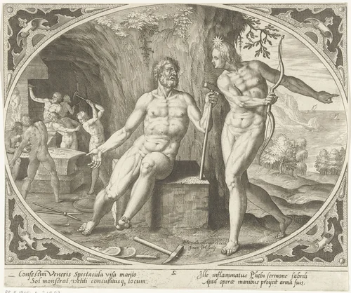 Phoebus brengt Vulcanus op de hoogte van het overspel by Unknown, print, 1576-1628