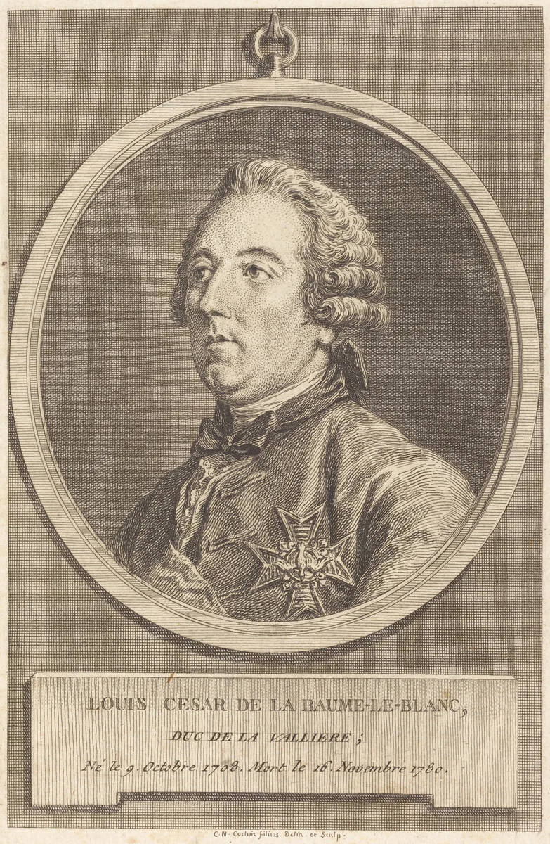 Louis Cesar de La Baume-le-Blanc by Charles Nicolas Cochin II, print, 1715-1790