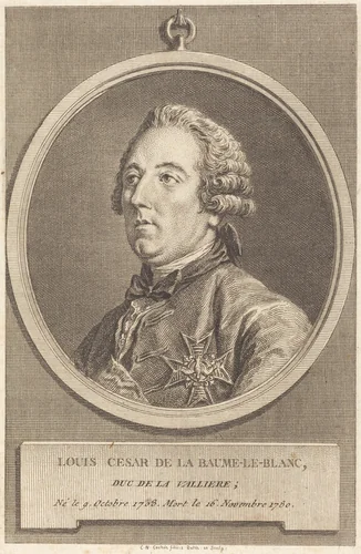 Louis Cesar de La Baume-le-Blanc by Charles Nicolas Cochin II, print, 1715-1790