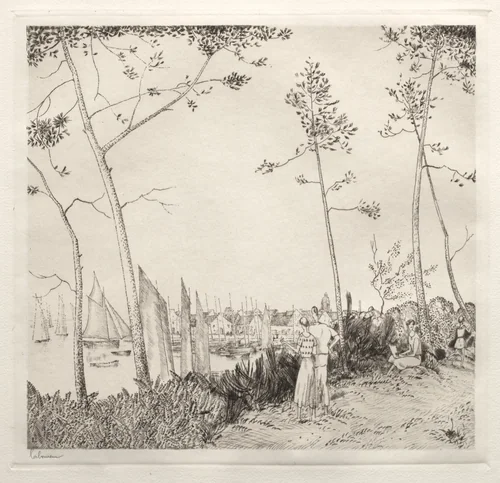 La Promenade sur le Port by Jean-Émile Laboureur, print, 1935