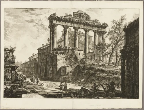 View of the So-Called Temple of Concord, from Views of Rome by Giovanni Battista Piranesi, print, 1774