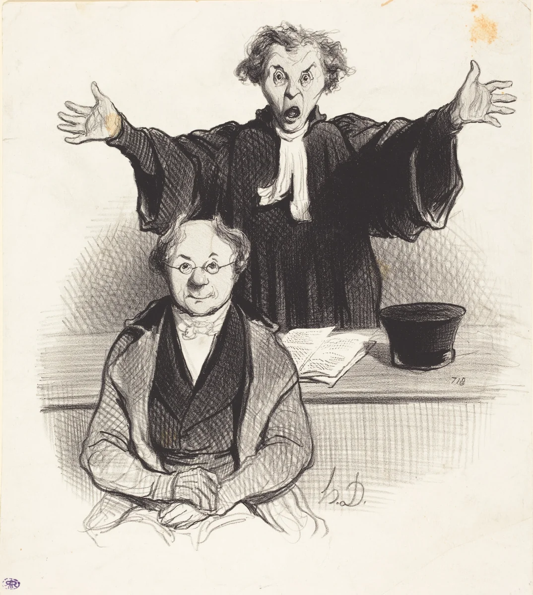 Une Demande en séparation by Honoré Daumier, print, 1845