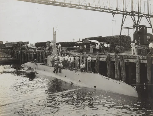 U.S. Naval Submarine "C" at Dock #13, Cristobal, C.Z by Unidentified Photographer, photograph, 1915