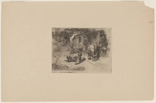 Les Gardiens du Logis by Félix-Hilaire Buhot, print, 1847-1898