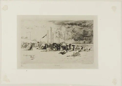 A Squall at Trouville by Félix Hilaire Buhot, print, 1874