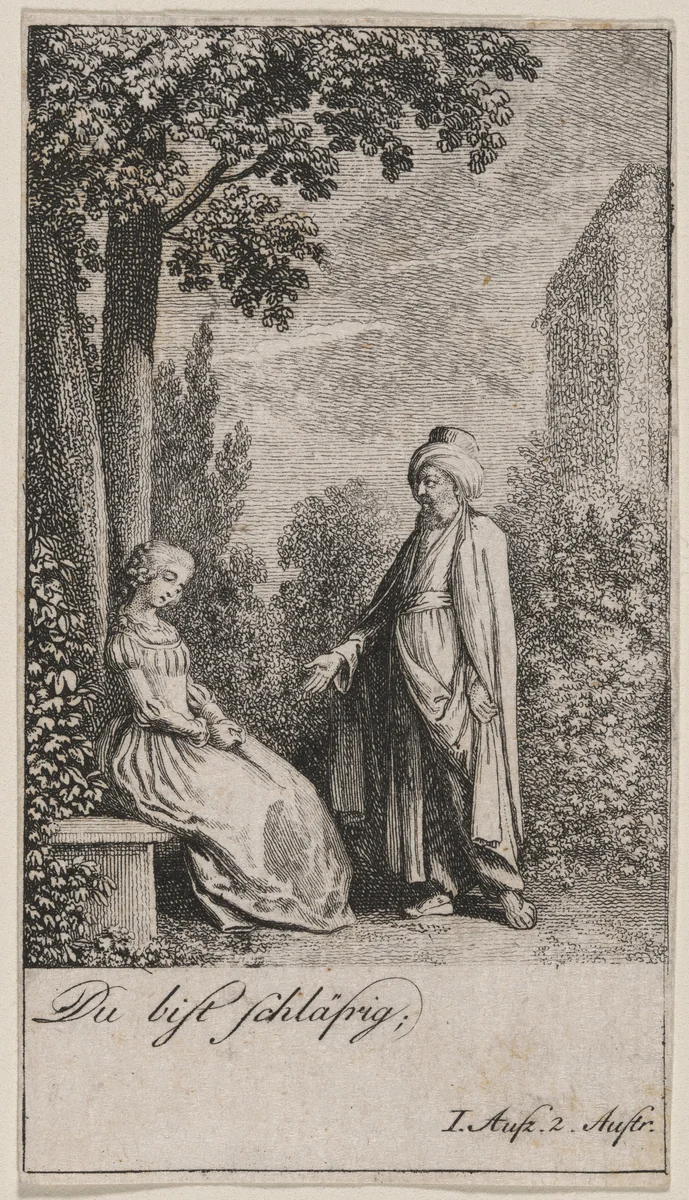 Du bist schläfrig (Thou art inclined to sleep) by Daniel Nikolaus Chodowiecki, print, 1787