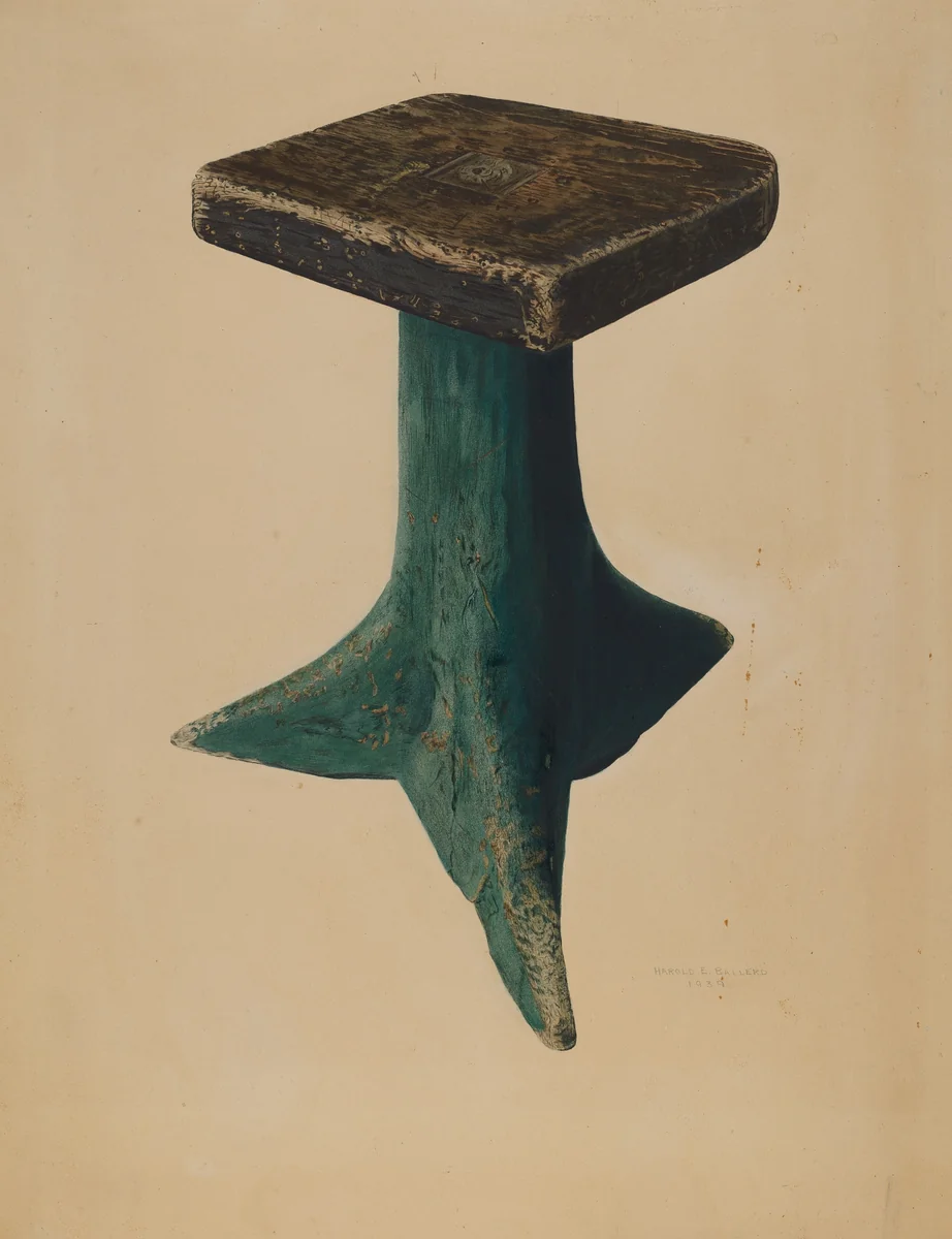 Stool by Harold Ballerd, index of american design, 1939
