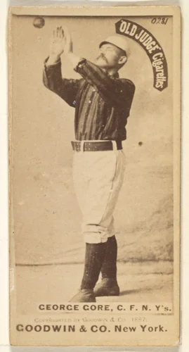 George F. "Piano Legs" Gore, Center Field, New York, from the Old Judge series (N172) for Old Judge Cigarettes by Goodwin & Company, photograph, 1887