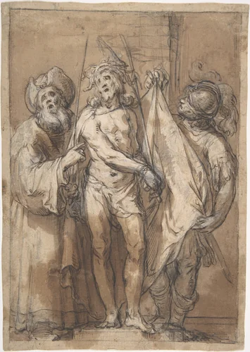 Ecce Homo by Abraham Bloemaert, drawing, 1580-1651